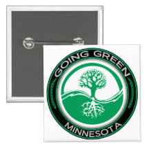 Gehender grüner Baum Minnesota Anstecknadelbutton