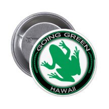 Gehender grüner Hawaii-Frosch Anstecknadelbuttons