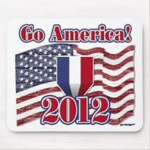 Geht Amerika! mit amerikanischer Flagge - hölzerne Mousepads