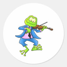 Geigen-Frosch Runde Sticker