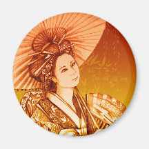 Geisha-Sonnenschirm Imán Kühlschrankmagnet