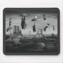 Geist der Fliegen-Regenschirme 2 BW Mousepad