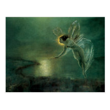 Geist der Nacht durch Grimshaw, viktorianische Fee Postkarte