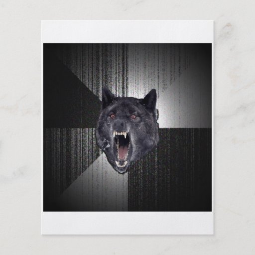 Geisteskrankheits-Wolf-Ratetier Meme Custom Flyer