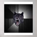 Geisteskrankheits-Wolf-Ratetier Meme Plakate