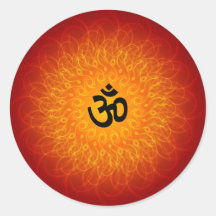 Geistiges OM auf Mandala Runde Sticker