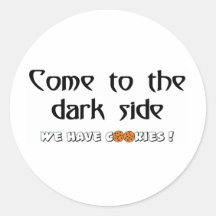 Gekommen zur dunklen Seite - wir haben Plätzchen! Runder Sticker