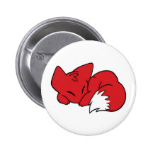Gekräuselter SchlafenFox Anstecknadelbutton