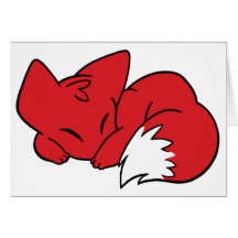 Gekräuselter SchlafenFox Grußkarte