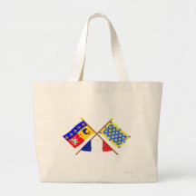 Gekreuzte Flaggen von Rhône Alpes und von Ardèche Taschen