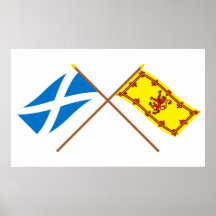 Gekreuzte Flaggen von Schottland Plakate