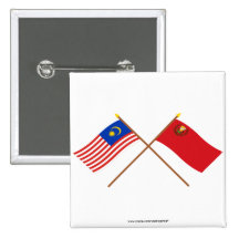 Gekreuzte Malaysia- und Kedah-Flaggen Anstecknadelbutton