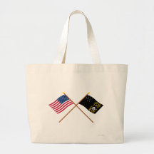 Gekreuzte US und Veterane befreien Flaggen Tasche