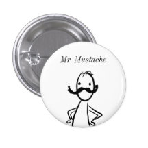 Gekritzel, Herr Mustache Anstecknadelbuttons