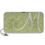 Gekritzel-Lautsprecher - Monogramm-grüner Glitter-