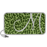 Gekritzel-Lautsprecher - Monogramm-grüner Leopard-