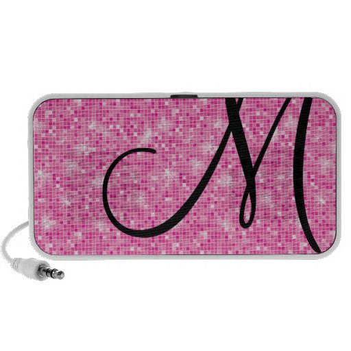 Gekritzel-Lautsprecher - Monogramm-rosa Glitter-Di