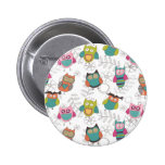 Gekritzelte Eulen Button