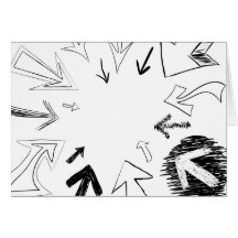 Gekritzelte Pfeil-Illustration Grußkarte