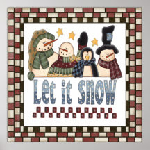 Gelassen ihm schneien Snowmen-Plakat