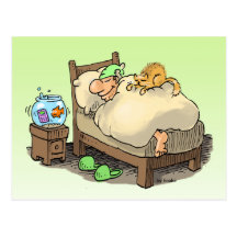 gelassen mir schlafen longsleeper Postkarte