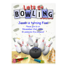 Gelassen uns gehen Bowling!  Geburtstags-Party Ein