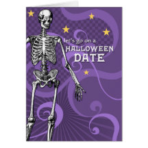Gelassen uns gehen Sie auf ein Halloween-Datum Karte