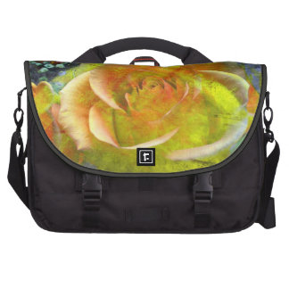 gelb-orangee Blüte Rosenmuster Pendler-Tasche Laptop Taschen