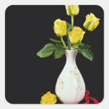 gelbe Blumen und Vasen-Blumen Sticker
