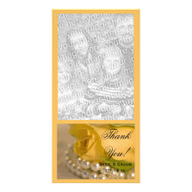 Gelbe die Wedding Rose und Perlen danken Ihnen Foto Grußkarte
