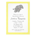 Gelbe Elefant-Tupfen-Babyparty Einladungskarte
