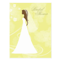 Gelbe elegante BlumenBrautpartypostkarte