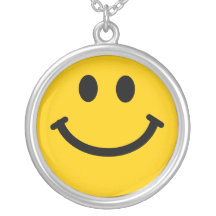 Gelbe glückliche Smileyhalskette