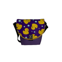 Gelbe GummiDuckies lila Tasche Kuriertaschen