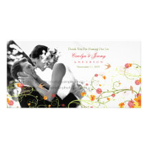 Gelbe Hibiskus-Wirbels-Frühlings-Hochzeit danken I Foto Karte