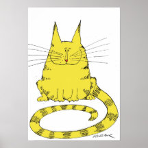gelbe katze plakat