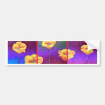 Gelbe Mohnblumen-Blumen-Malerei - multi Auto Aufkleber