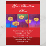 Gelbe Mohnblumen-Blumen-Malerei - multi Flyerdesign
