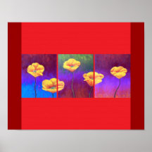 Gelbe Mohnblumen-Blumen-Malerei - multi Plakate