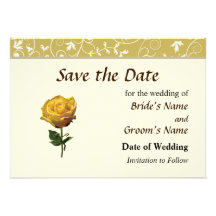 Gelbe Rose Save the Date Ankündigungskarten