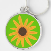 Gelbe Sonnenblume-malende Schlüsselketten Schlüsselanhänger