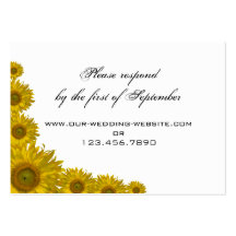 Gelbe Sonnenblume-Rand-Hochzeits-Wartekarte Visitenkarte