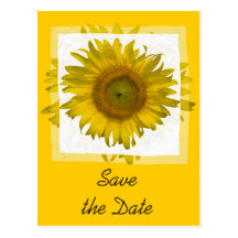 Gelbe Sonnenblume-Save the Date Mitteilung Postkarten