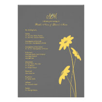 Gelbe und graue Wildblumen, die Programm Wedding s einladungen