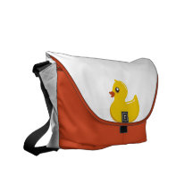 Gelbe und orange Ducky Rickshaw-Gummitaschen Kuriertasche