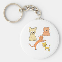 Gelbe und orange Katzen Schlüsselband