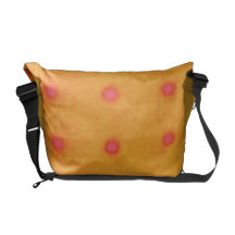 Gelbe und orange Tupfen Kurier Tasche