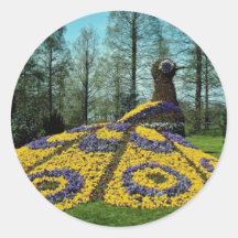 gelber Blumenpfau, Mainau Blumen Runder Aufkleber