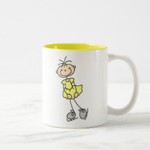 Gelber Eis-Skater-Mädchen-Becher Kaffee Haferl