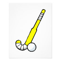 Gelber Feld-Hockey-Stock Einladung